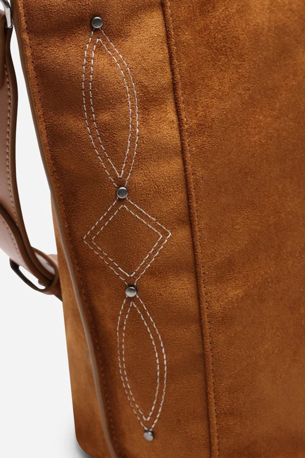 Western Stitch Suede Tote Bag – Wholesale Tan Shoulder Handbag