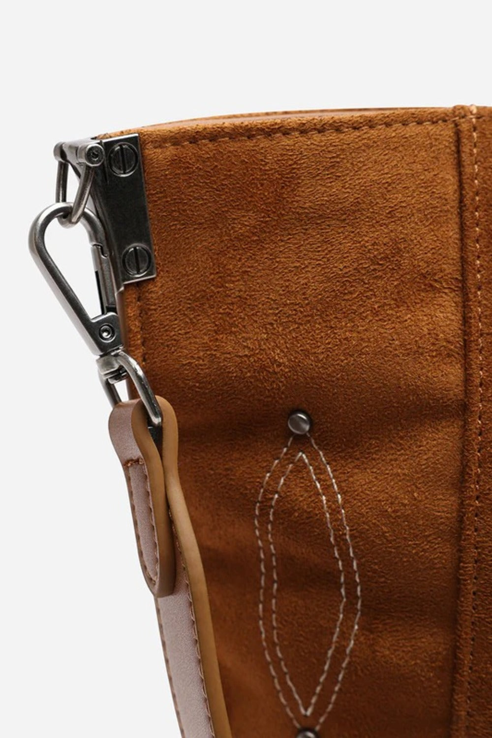 Western Stitch Suede Tote Bag – Wholesale Tan Shoulder Handbag