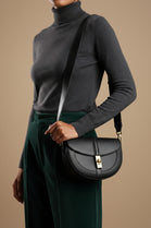 Wholesale Black Faux Leather Crossbody Bag with Adjustable Strap & Secure Lock