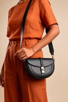 Wholesale Black Faux Leather Crossbody Bag with Adjustable Strap & Secure Lock