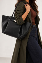 Wholesale Slouchy Faux Suede Hobo Bag – Black Faux Leather