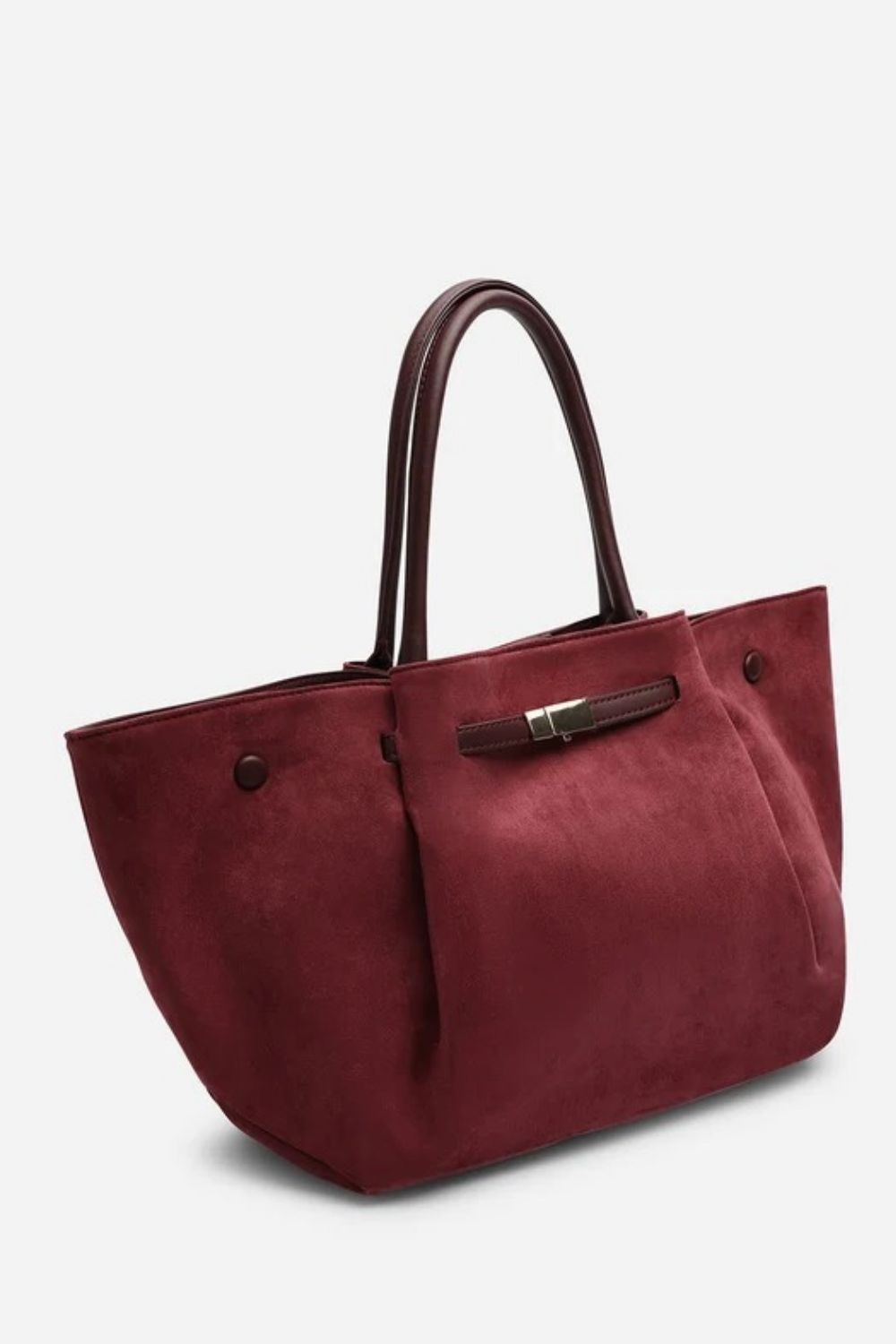 Wholesale Slouchy Faux Suede Hobo Bag – Burgundy