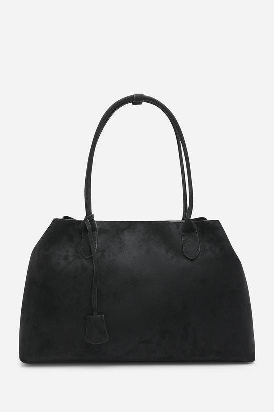 Wholesale Premium Black Suede Slouchy Shoulder Bag