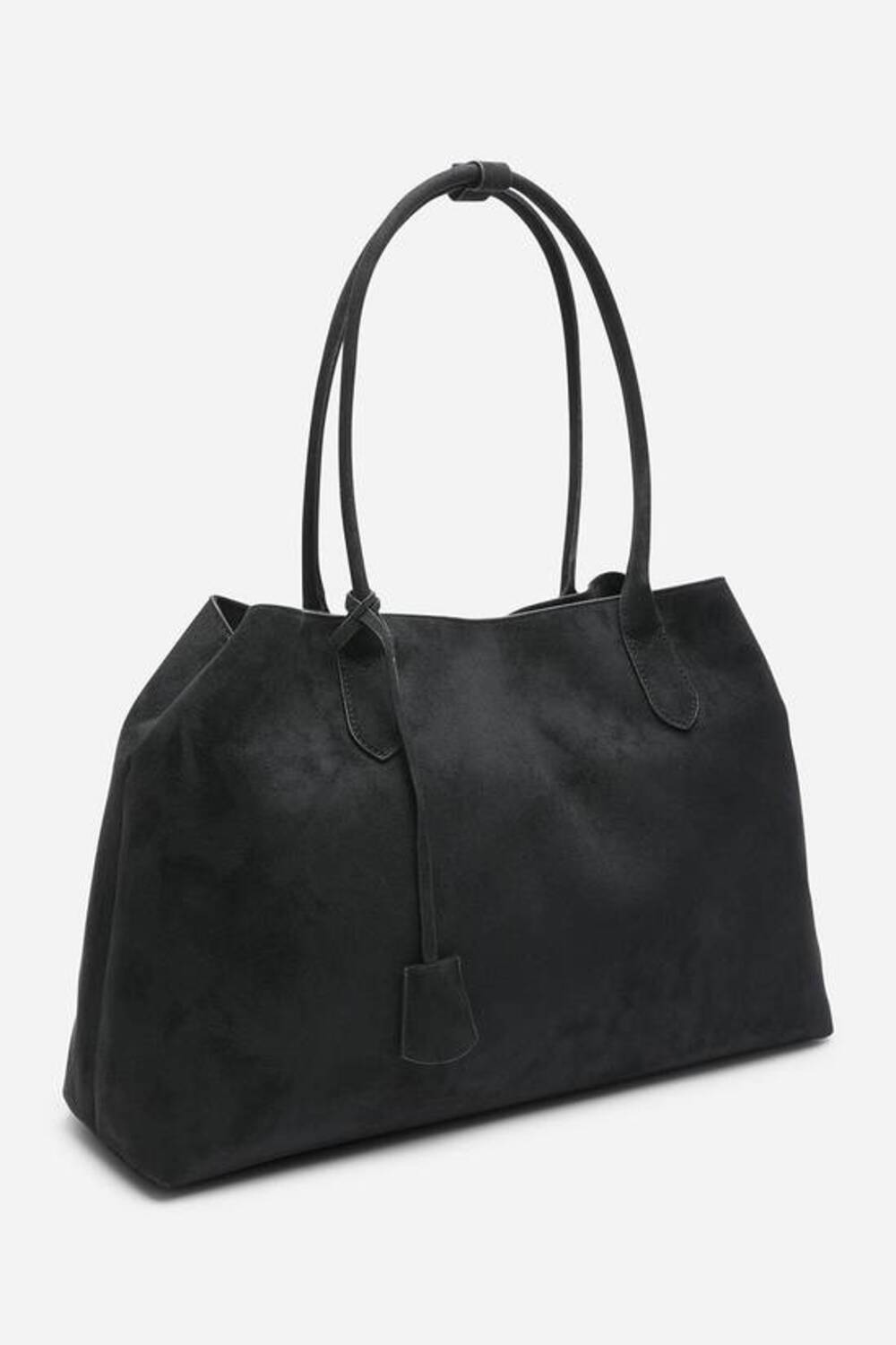 Wholesale Premium Black Suede Slouchy Shoulder Bag