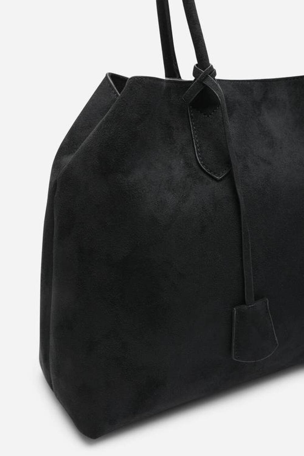 Wholesale Premium Black Suede Slouchy Shoulder Bag