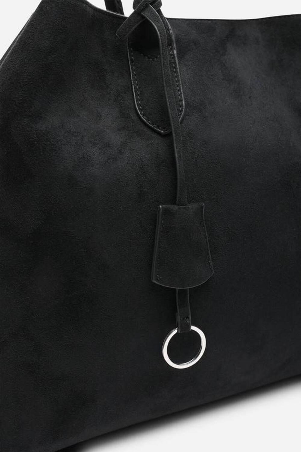 Wholesale Premium Black Suede Slouchy Shoulder Bag