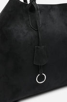 Wholesale Premium Black Suede Slouchy Shoulder Bag