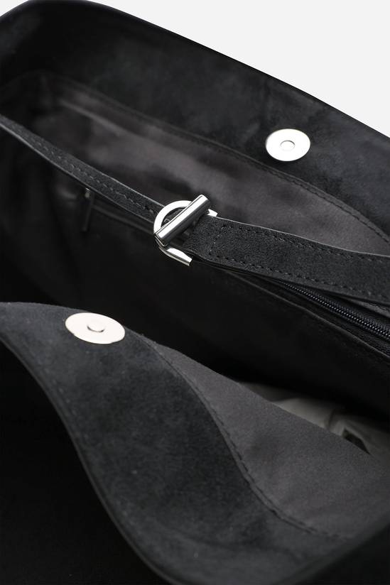 Wholesale Premium Black Suede Slouchy Shoulder Bag
