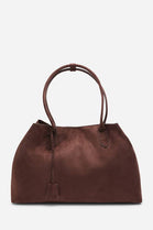 Wholesale Premium Dark Brown Suede Slouchy Shoulder Bag