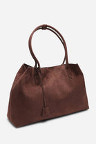 Wholesale Premium Dark Brown Suede Slouchy Shoulder Bag