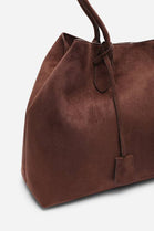 Wholesale Premium Dark Brown Suede Slouchy Shoulder Bag