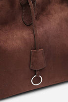 Wholesale Premium Dark Brown Suede Slouchy Shoulder Bag