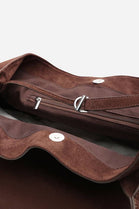 Wholesale Premium Dark Brown Suede Slouchy Shoulder Bag
