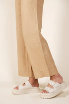 Ladies Cream Double Buckle Platform Sandals