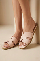 Wholesale Women’s Beige Cut‑Out Slide Sandals