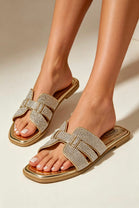 Gold Diamante Slider Sandals | Wholesale