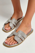 Silver Diamante Slider Sandals | Wholesale