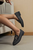 BLACK CRYSTAL DIAMANTE LOAFERS SPARKLY GOLD TRIM DETAIL SHOES