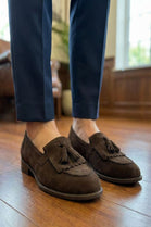Women's Brown Suede Tassel Loafers | Wholesale