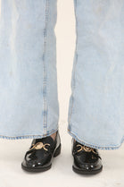 DESIGNER BLACK PATENT SLIP ON LOAFER