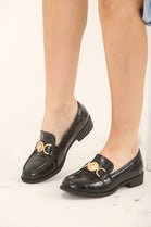 DESIGNER BLACK CROC SLIP ON LOAFER