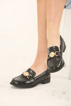 DESIGNER BLACK CROC SLIP ON LOAFER
