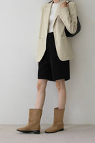 Camel Suede Designer Calf High Flat Boot