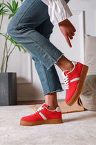 Red Platform Gum Sole Trainers