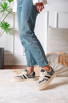 Black Leopard Platform Gum Sole Trainers