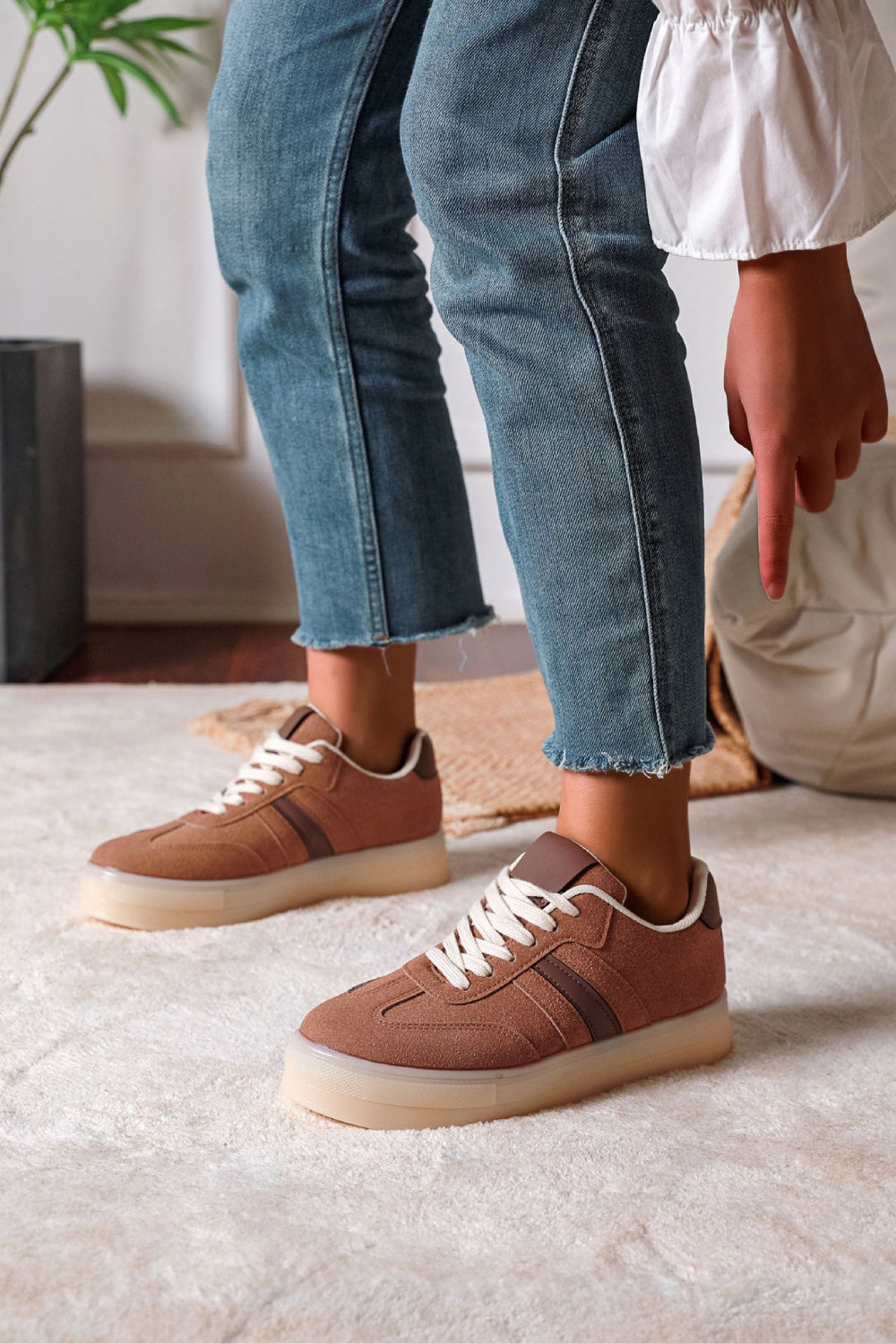 Brown Platform Gum Sole Trainers