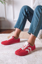 Wholesale Red Retro Low-Top Trainers with Gum Sole