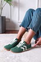 Wholesale Green Retro Low-Top Trainers with Gum Sole