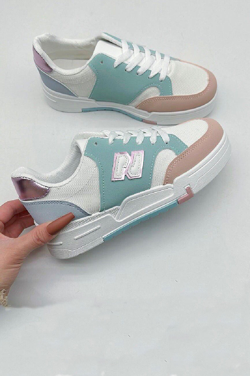 MULTI CHUNKY LACE UP TRAINERS