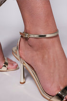 Strappy Mid Heeled Sandals In Gold