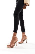 Minimalist Nude Strappy High‑Heel Sandals