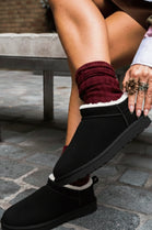 Black Suede Faux Fur Lined low cut Boots