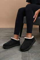 Black Suede Faux Fur Lined low cut Boots