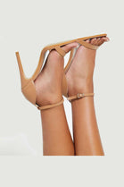 Mocha Pu Barely There Strappy Heels