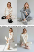 FAUX FUR COSY RIBBON SLIPPERS DESIGNER LADIES GIRLS SHOES MIX COLOUR -36 PAIR BOX (UNIT PRICE £6.50 PER PAIR)