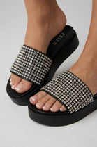Women’s Rhinestone Chunky Platform Slide Sandals