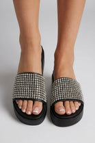 Women’s Rhinestone Chunky Platform Slide Sandals
