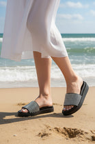 Women’s Rhinestone Chunky Platform Slide Sandals