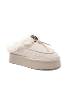 BEIGE FAUX FUR LINED WINTER WARM SLIP ON BOOTS SLIPPERS