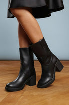 BLACK MID CALF ANKLE BOOT (PACK B)
