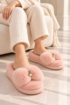 Cosy Pink Slippers with Crystal Charms | Wholesale