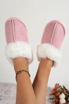 Pink Faux Fur Lined Slip-on Slippers