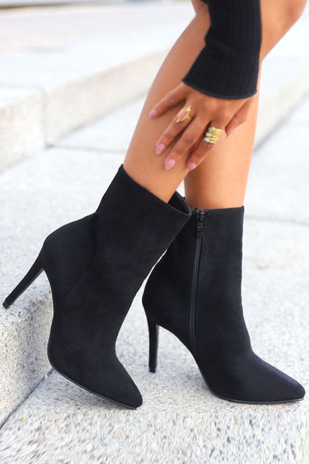 Women's Stiletto Heel Ankle Boots in Black