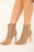 Women's Stiletto Heel Ankle Boots in Camel