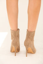 Women's Stiletto Heel Ankle Boots in Camel