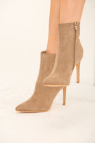 Women's Stiletto Heel Ankle Boots in Camel